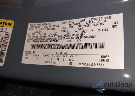 2022 Ford Bronco Badlands from USA, damaged, VIN 1FMEE5DP6NLA72866